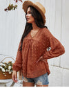 Boho Floral Brown Blouse