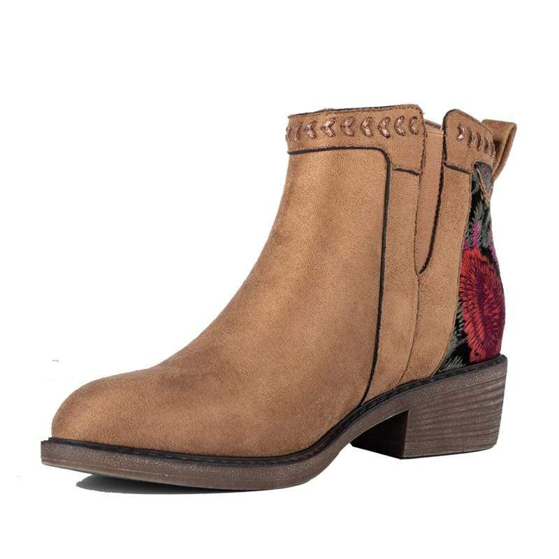 NP149€ neu VIRUS BOOTS DESERT-BOOTS STIEFELETTEN ANTIK-STYLE BOHO BOHEME newest VINTAGE ECHTLEDER 36/37 camel nude