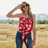 Boho Floral Red Blouse