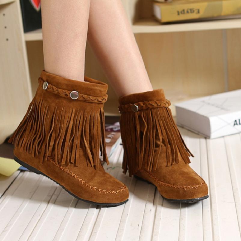 Boho Fringed Braided Boots