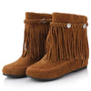 Boho Fringed Braided Boots