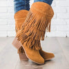 Boho Fringed High Boots