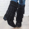 Boho Fringed High Boots