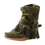 Boho Fringed High Boots