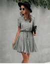 BOHO Gingham Mini Dress in Black/White