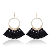 Boho Gold Earrings Pompoms