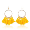 Boho Gold Earrings Pompoms