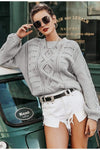 Boho Grey Knit Pullover