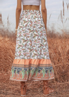 Boho Gypsy printed long Skirt with side slit