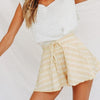 Boho High-Waisted Fluid Striped Short