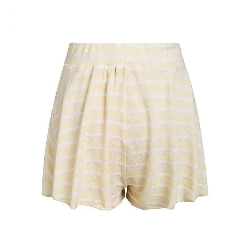 Boho High-Waisted Fluid Striped Short