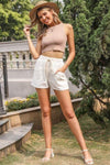 Boho High-Waisted White Short