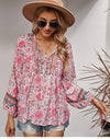 Boho Hippie Blouse in Pink