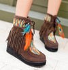 Boho Hippie Feathers & Fringes Boots