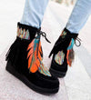 Boho Hippie Feathers & Fringes Boots