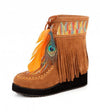 Boho Hippie Feathers & Fringes Boots