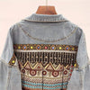 Boho Hippie Light Wash Denim Jacket