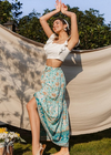 Boho Long Fluid Skirt Hippie print