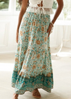 Boho Long Fluid Skirt Hippie print