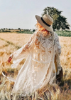 Long Boho lace Kimono with flared sleeves