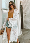 Long Boho lace Kimono with flared sleeves