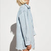 Boho Light Wash Denim Torn Overshirt