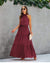 Boho Long Dress in Burgundy