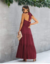 Boho Long Dress in Burgundy