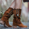 Boho Mid-Long Fringed Boots