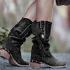 Boho Mid-Long Fringed Boots