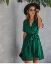 Boho Mini Dress in Emerald Green