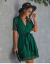 Boho Mini Dress in Emerald Green