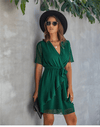 Boho Mini Dress in Emerald Green