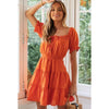 Boho Mini Orange Ruffle Dress