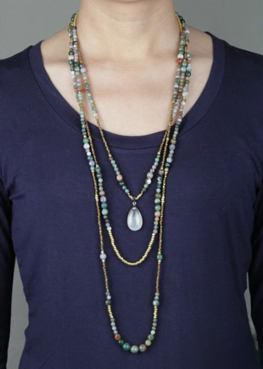 Boho Beaded Necklace 3 Layers