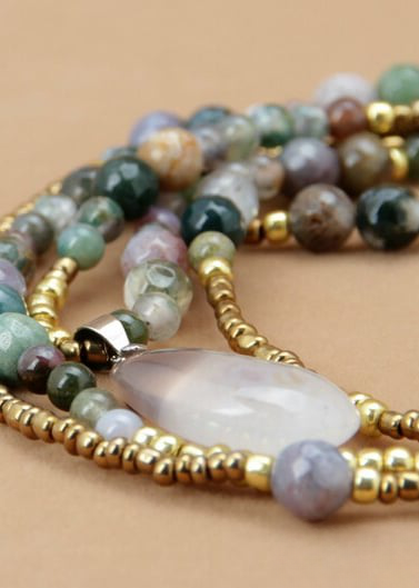 Boho Beaded Necklace 3 Layers
