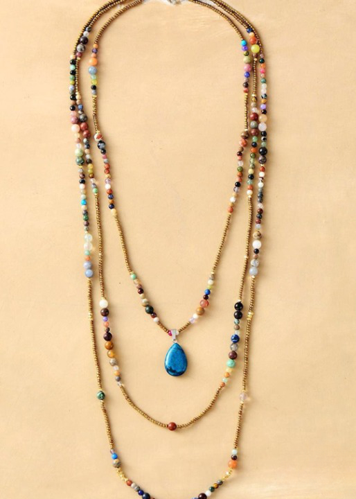 Boho Necklace Teardop Pendant