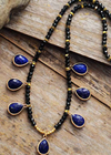 Boho Beads Necklace - Teardrop Pendant