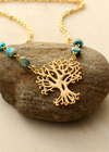 Boho Gold Necklace - Tree of Life