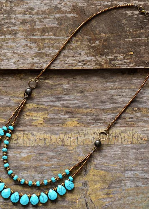 Boho Beads Vintage Necklace - 2 Layers