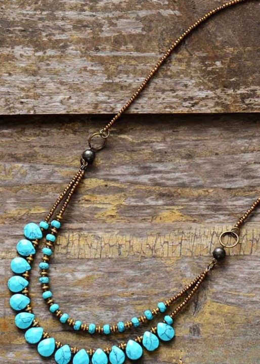 Boho Beads Vintage Necklace - 2 Layers