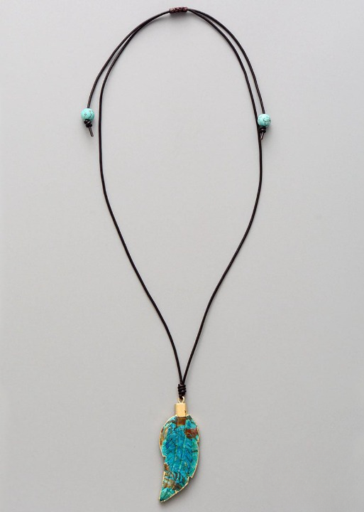 Boho Necklace - Leaf Pendant