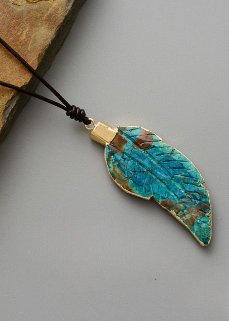 Boho Necklace - Leaf Pendant