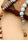 Boho Beaded Necklace - Natural Stone