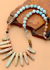 Boho Beaded Necklace - Natural Stone