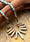 Boho Beaded Necklace - Natural Stone