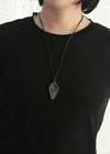Long Boho Necklace - Jasper Arrowhead Pendant
