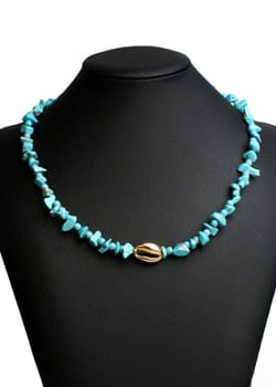 Colorful Boho Necklace - Gold Shell