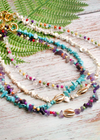 Colorful Boho Necklace - Gold Shell