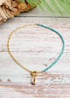 Boho Colorful Necklace - Gold Shell Pendant